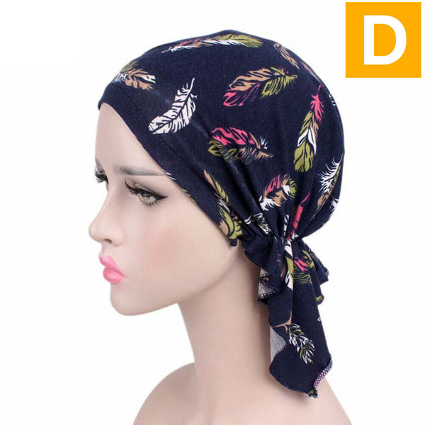 Women's Floral Chemo Cap Cancer Hat Muslim Hair Scarf Turban Hijab Head Wrap NEW