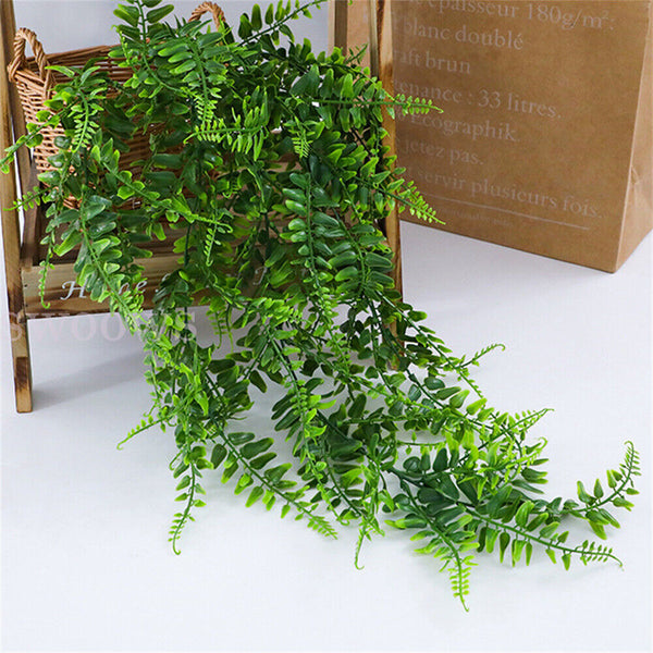 2/10x Artificial Hanging Plants Ivy Vine Faux Plastic Outdoor Fake Garden Decor