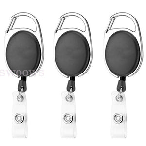 3-30pc Retractable Badge Holder Reel Card Business Security ID Pull Key Tag Clip