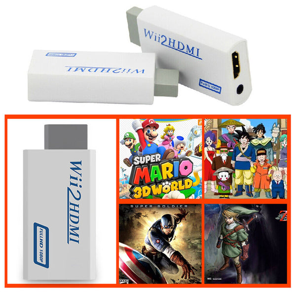 Wii HDMI Adapter 1080p to HDMI Converter 3.5mm Audio HD Video Output Connector