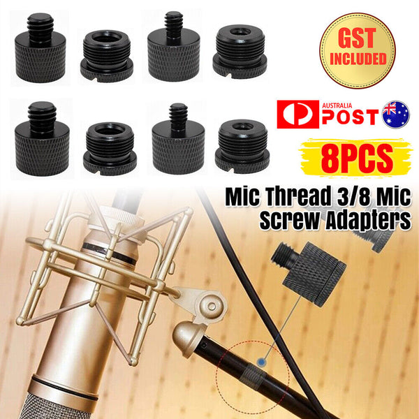 8Pcs Mic Thread 3/8 Mic Screw Adapters Adapter Kit 5/8 to 1/4 to 5/8 Mic Stand