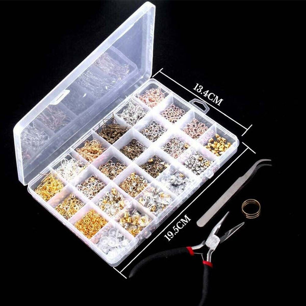 2500Pcs DIY Earring Making Supplies Kit with Earring Hooks Jump Rings Pliers AU