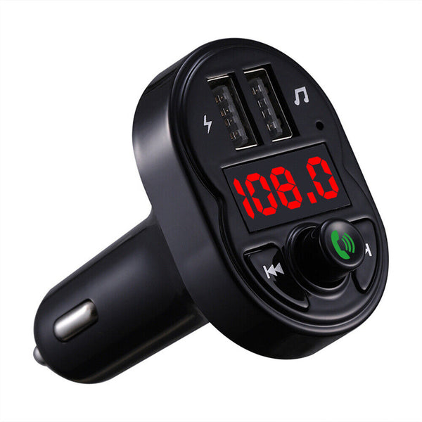 Bluetooth 5.0 FM Transmitter Car Kit Radio Adapter MP3 Player Dual USB Charger