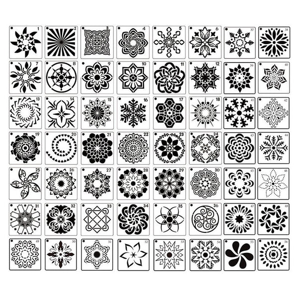 16/56x Mandala Painting Stencils Drawing Dot Templates For Floor Wall Decors