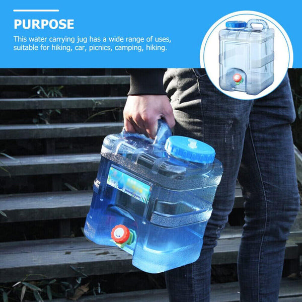 Portable Water Bucket Camping Water Container Outlet Tap Barrel Outdoor 5-25L