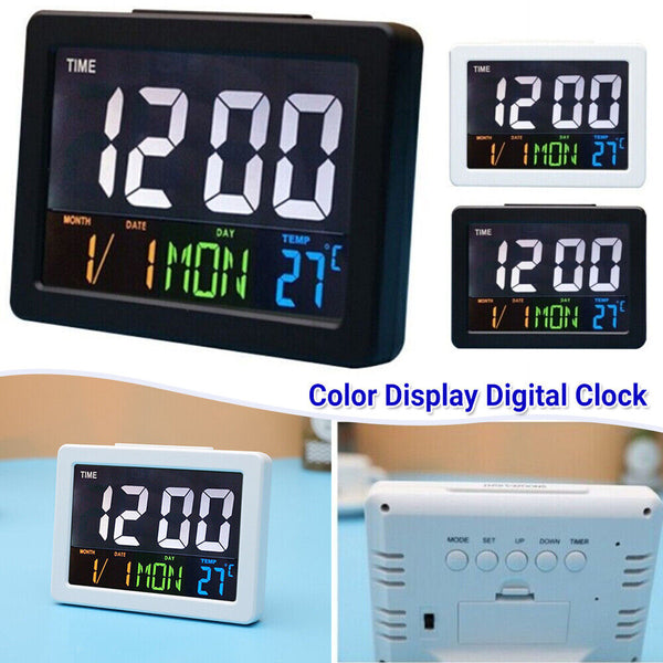 Digital Home Large Big Jumbo LED Wall Desk Clock With Calendar Temperature Clock