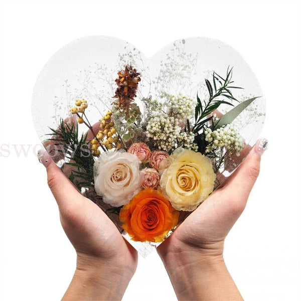 Large Heart Resin Casting Mold Silicone Dried Flower Specimen Making Epoxy Mould