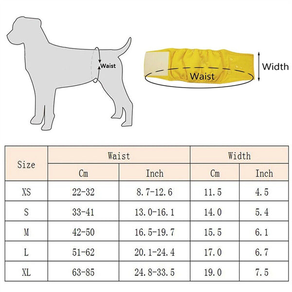 Male Pet Dog Puppy Nappy Diaper Belly Wrap Band Sanitary Pants Underpants XS-XL