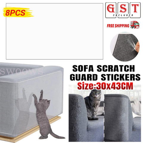 8x Cat Couch Sofa Scratch Guard Stickers Pet Furniture Anti-Scratching Protector