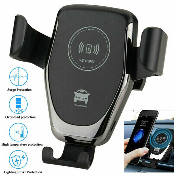 Wireless Fast Charging 10W Car Charger 2 in 1 Mount Holder For Mobile Phone