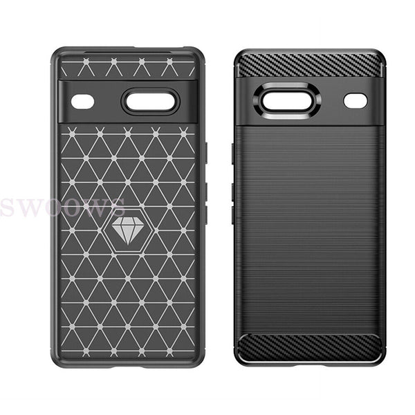 Shockproof Carbon Fiber Heavy Duty Cover For Google Pixel 8 7 Pro Case + Film