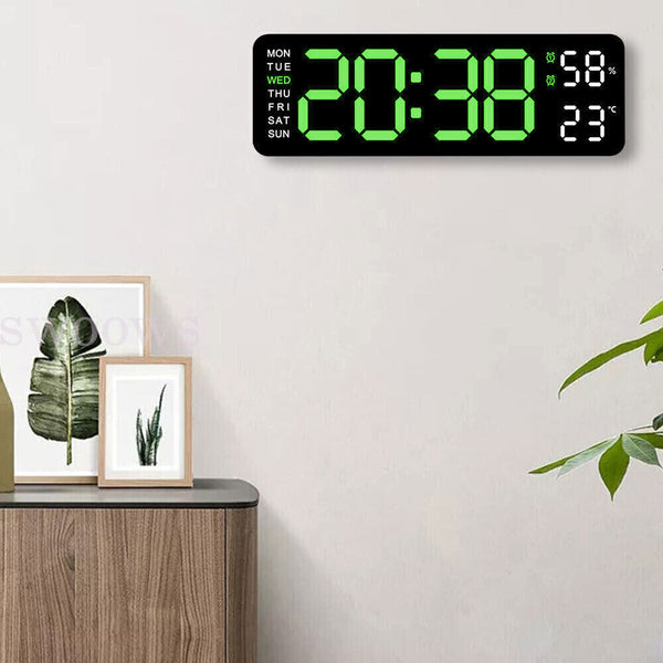 With Calendar Date Temperature LED Large Display USB Clock Digital Wall