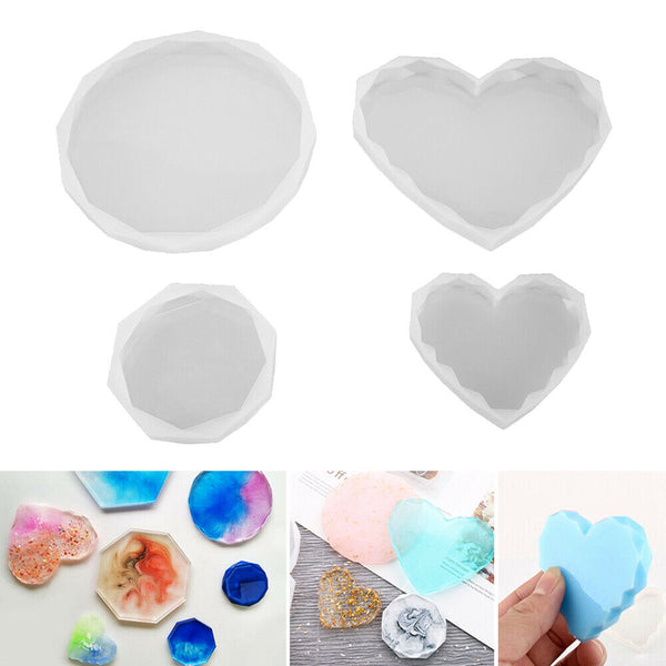 Personalized Coaster Cup Mat Mold Silicone Mould Tool Craft Epoxy Resin Casting