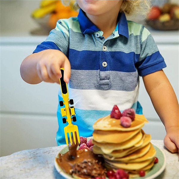 Constructive Eating - Construction Themed Set - Plate, Heavy Equipment Utensils