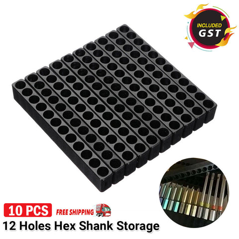 10PCS 12 Holes Hex Shank Storage Screwdriver Head-Bit Holder Holding Tool