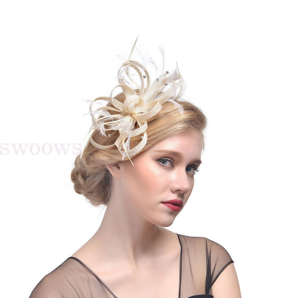 Feathers Hair Clip Feather Flower Headband Fascinator Hat Tea Party Headband