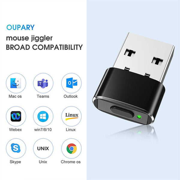 Mini Automatic Mouse Jiggler Undetectable USB Automatic Move Cursor for Computer