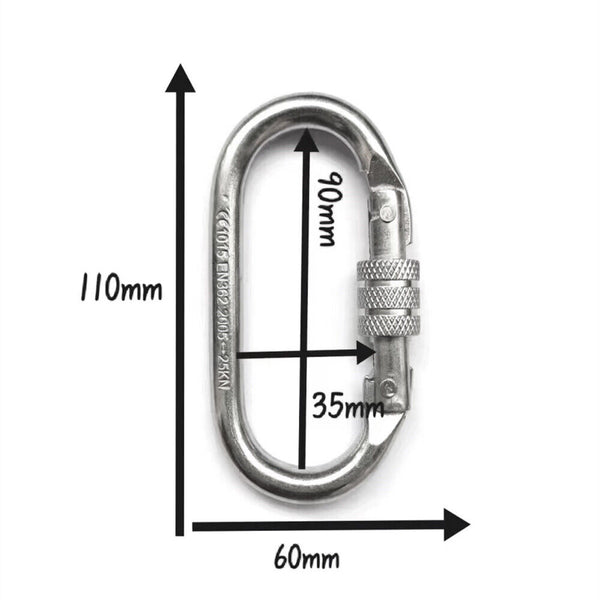 10x 25KN Screw CARABINER / KARABINER Rock Climbing Tree Rigging Equipment 2500KG