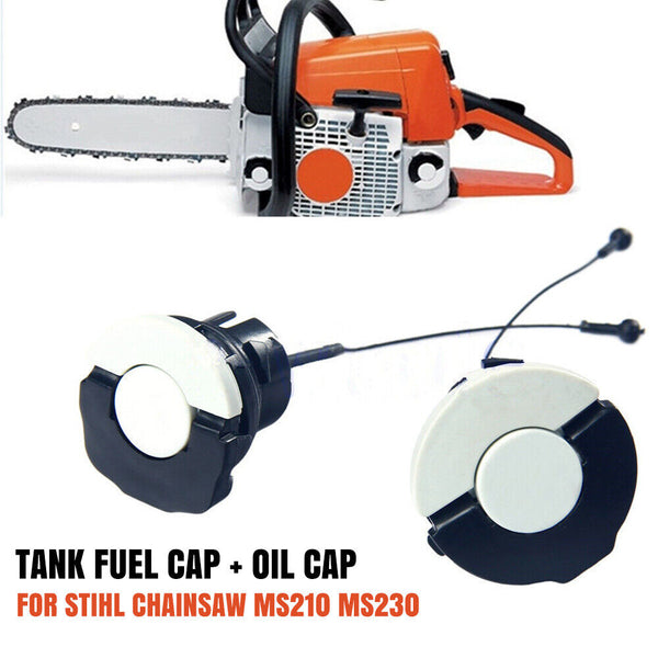 Tank Fuel Cap + Oil Cap for Stihl Chainsaw MS210 MS230 MS250 MS380 Parts NEW