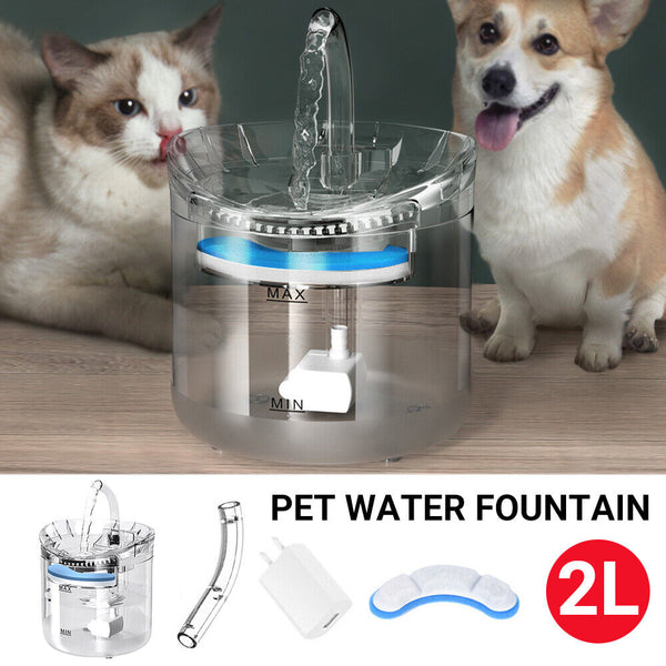 NEW 2L Automatic Electric Pet Water Fountain Dog Cat Drinking Dispenser Filter A