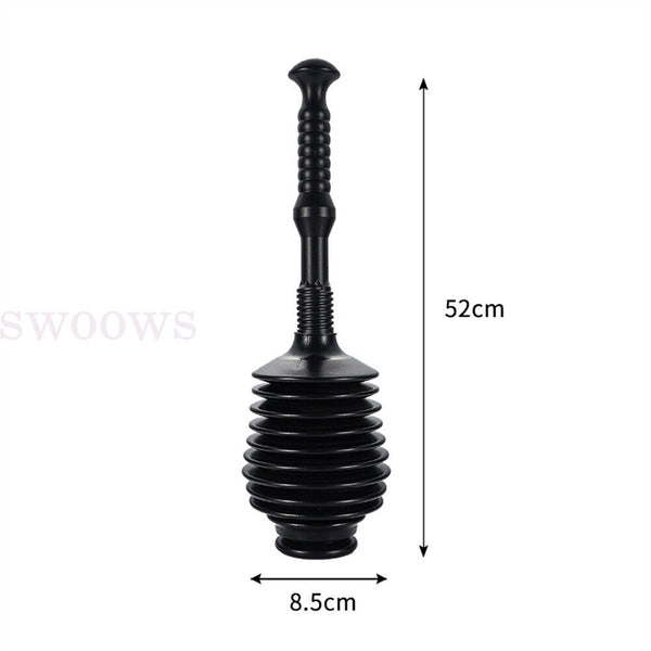 Toilet Plunger Bathroom Drain Clean Powerful High Pressure Thrust Plunge Cleaner