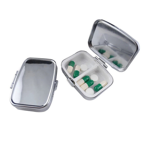 1-4 X Pill Containers Tablet Holder Medicine Metal Case Container Pocket Box