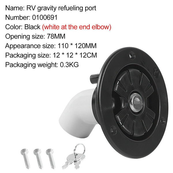 Car Fresh Water Lock Inlet Hatch RV Camper Filler Cap Tank For Caravan Motorhome