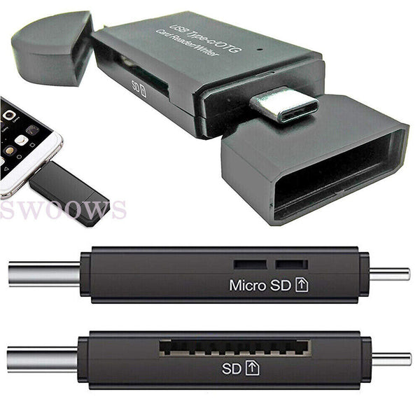 Micro USB OTG to USB 2.0 Adapter SD TF Micro Card Reader For PC Mobile Phone AU