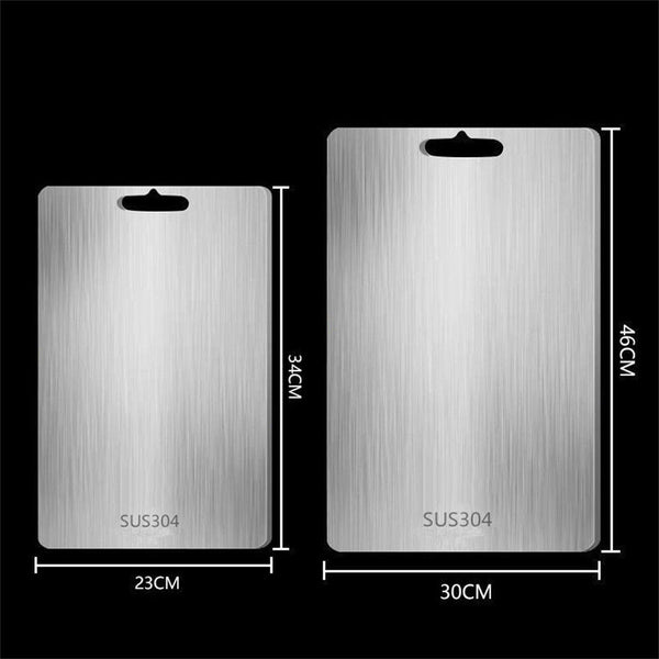 Stainless Steel Cutting Board Double-Sided Chopping Boards for Kitchen Camping