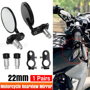 1 Pair Motorcycle 7/8"Handlebar End Mirror for 450EXC 500EXC 1300EXC Dirt Bike