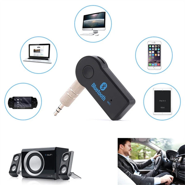 1/2PCS Wireless Bluetooth 3.5mm AUX Audio Stereo Home Car Receiver Adapter & M