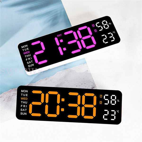 With Calendar Date Temperature LED Large Display USB Clock Digital Wall