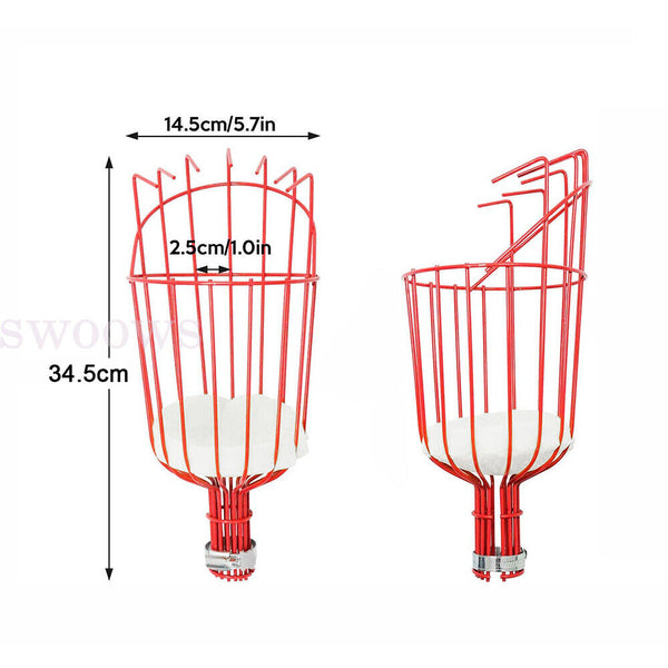 Up 2x Fruit Picker Basket Extension Pole Tools for Picking Fresh Orange Apple AU