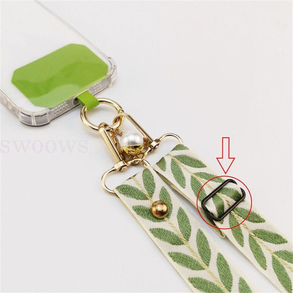 Universal Mobile Phone Lanyard Adjustable Hanging Neck Strap With Patch Fashion