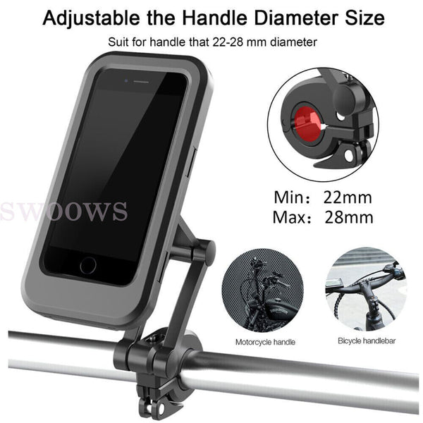 Waterproof Bicycle Bike Motorcycle Handlebar Mount Holder Case For Mobile Phone