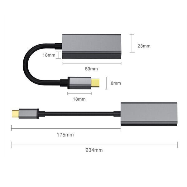 1/2 USB C Ethernet Adapter 1000/100Mbps Network RJ45 LAN Gigabit forApple Mac OS