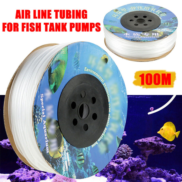 100m Aquarium Soft PVC Airline Hose Air Line Tubing 4mm for Fish Tank Pumps NEW