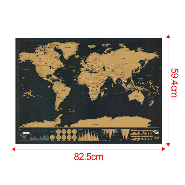 New Deluxe Large Scratch Off Map Personalised World Map Travel Atlas Travel Gift