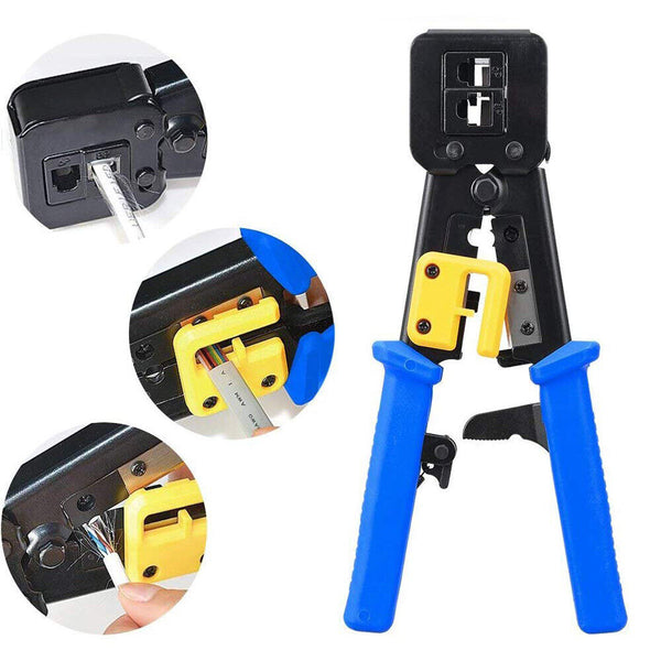 6 in 1 RJ45 RJ11 Crimper Cat5/6 Connector End Pass Through Network Stripper Tool