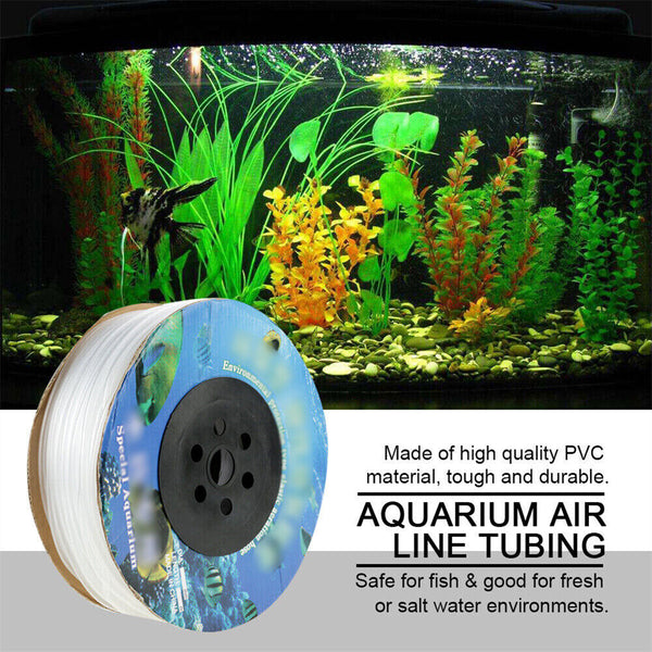 100m Aquarium Soft PVC Airline Hose Air Line Tubing 4mm for Fish Tank Pumps NEW