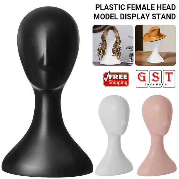 Plastic Female Mannequin Wig Hair Hat Scarf Manikin Head Model Display Stand AU