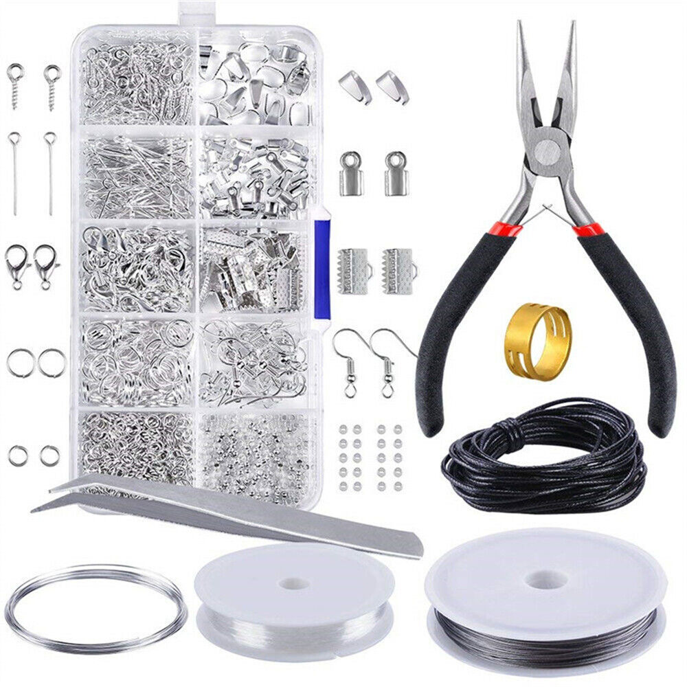 Jewellery Making Findings Kit DIY Wire Pliers Set Starter Tools Necklace Repair