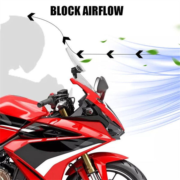 Universal Wind Screen Extension Deflector Clip On Motorcycle Windshield Protect