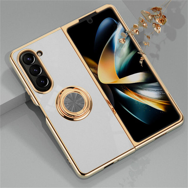 Shockproof Case Luxury Plating Ring Cover For Samsung Galaxy Z Fold 5 4 5G