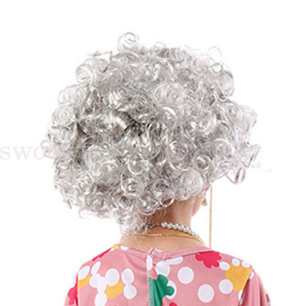 Old Lady Costume for Kids 100th Day of Schoolkids Old Lady Costume 4 Pcs Costume