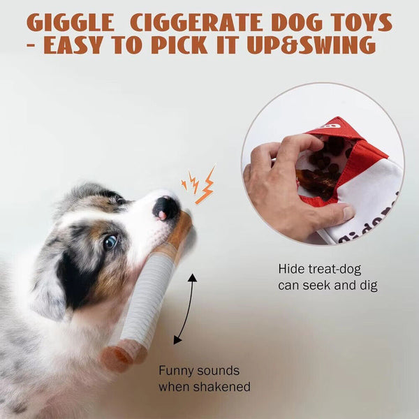 Giggles Interactive Cigarettes Dog Toy Teething Toys Funny Squeaky Cigars Plush