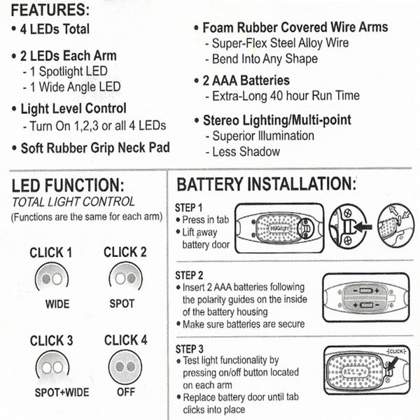 Double Head Flexible Neck Holding Light For Knitting Crocheting LED Reading Lamp