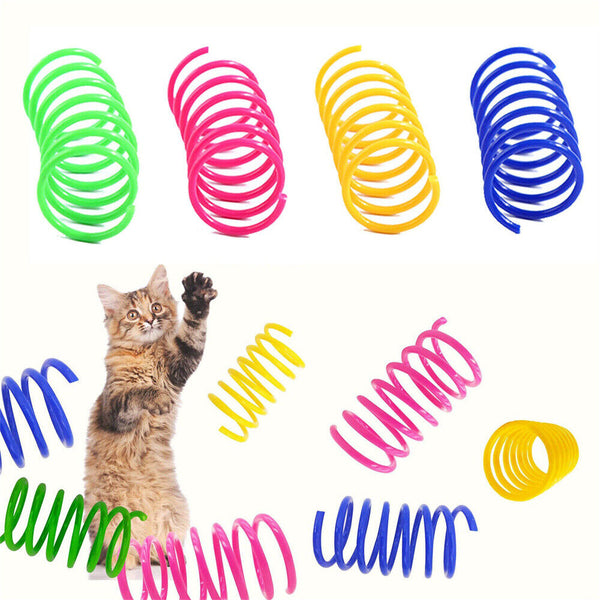 4-20x Cat Kitten Spring Bouncy Toy Plastic Training Toys Teasing Playing Cat Toy