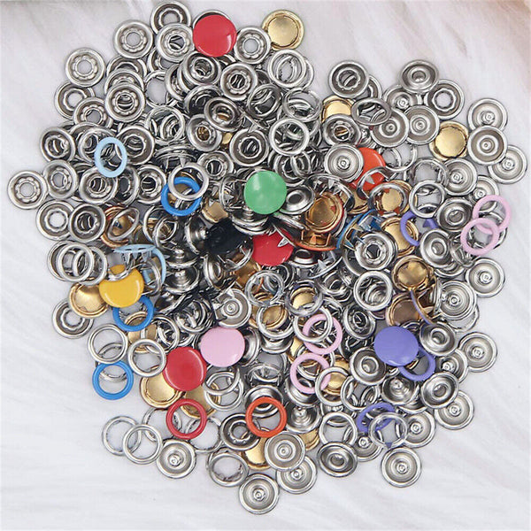 400Pcs Press Studs Snap Button Fastener With Plier Tool Kit Clothing DIY Buttons