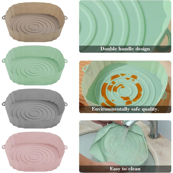 S/M/L Silicone Pot Basket Liner Non-Stick Reusable Baking Tray For Air Fryer